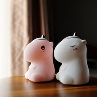 Veilleuse mignonne en silicone licorne, interrupteur, 7 couleurs changeantes, mini lampe LED rechargeable portable pour enfants, bébés, chambre à coucher, crèche