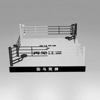 Anneau de boxe professionnel en acier en gros, plateforme de compétition surélevée, logo personnalisé, escalier d'entraînement pour Muay Thai et lutte