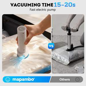 Sacos a Vácuo para Roupas de Viagem com Bomba Elétrica, Pacote com 9 Sacos a Vácuo em 3 Tamanhos Combinados, Sacos de Armazenamento a Vácuo que Economizam Espaço - Product Image 4