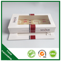 Formato personalizzato e logo usa e getta carta Kraft togliere scatola insalata di Sushi e torta contenitore di frutta con finestra di plastica trasparente