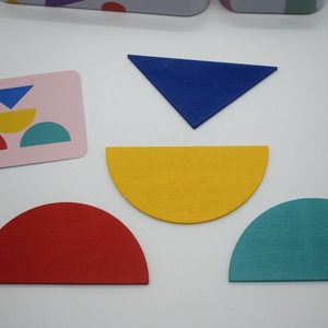 Montessori bằng gỗ phân loại trò chơi trẻ em hình dạng câu đố hộp thiếc bằng gỗ hình học ghép hình câu đố - Product Image 4