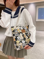 Bolso de hombro de lona para mujer y niña, bolso cruzado de tela no tejida para trabajo en la playa, escuela, viajes, compras
