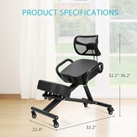 Chaise à genoux ergonomique à hauteur réglable Dossier épais Roulettes lisses Qualité Usage domestique Pratique Confortable