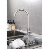 Robinet de cuisine en acier inoxydable brossé de qualité supérieure, mitigeur eau chaude et froide à poser sur plan pour évier