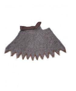 Avental de malla metálica con correa de cuero, armadura de cuello artesanal de acero alemán, perfecto para diseñadores de disfraces y exposiciones. - Product Image 1