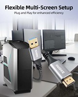ZOGUO USB3.0 a HDMI Cable carcasa de aluminio nailon trenzado soporte Full HD 1080P comparable para monitor de televisión REPRODUCTOR DE DVD
