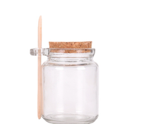 Pot en verre transparent pour sel, gel douche, produits de beauté et miel d'abeille, avec cuillère en bambou et couvercle en liège, 100ml 250ml USA, économique