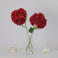 Vente en gros d'hortensias artificiels à tige unique en soie pour centre de table de mariage, arrangement floral, décoration