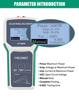 Multimètre Testeur de Tension MPPT 120 V EY1800W à Écran LCD pour Panneaux Solaires Photovoltaïques et Alimentations