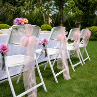 Chaise pliante ventilée en plastique avec structure métallique, chaise d'événement pliable respirante et ajourée pour mariage en extérieur, formation, réunion