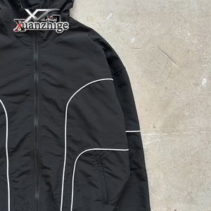 Áo khoác gió nam chất lượng cao, thiết kế tùy chỉnh, chất liệu polyester không in, chống gió, có khóa kéo, phản quang 3M - Product Image 4