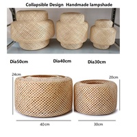 Abat-jour en bambou tressé de style nordique, fait main, pour lustre, suspension de plafond, abat-jour en bambou tissé HFD0140