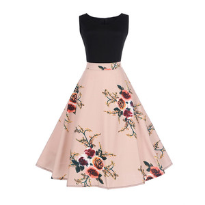 Ysmarketwomen mùa hè ăn mặc màu sắc tương phản quần áo hoa áo choàng <span class=keywords><strong>Retro</strong></span> Swing Casual <span class=keywords><strong>50S</strong></span> Vintage rockabilly Dresses vestidos - Product Image 6