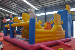 Parque Acuático Inflable con Tobogán de Personajes de Dibujos Animados en Colores Brillantes, Combinación de Juegos Inflables para Niños para Diversión al Aire Libre - Product Image 4