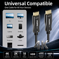 Câble HDMI Optique Actif AOC 18 Gbit/s 4K 60Hz HDR HDCP2.2 pour TV, Projecteur, Salle de Conférence, Utilisation en Ingénierie
