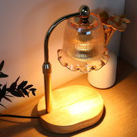 Lampe chauffe-bougie électrique parfumée en bois naturel, élégante, best-seller, avec variateur d'intensité et minuterie réglable, idéale pour la chambre à coucher