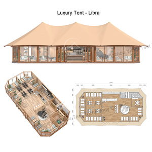 Tente <span class=keywords><strong>de</strong></span> glamping <span class=keywords><strong>de</strong></span> luxe multi-usages à grande portée pour 4 saisons, idéale pour les réceptions événementielles ou les restaurants et cafés - Product Image 2