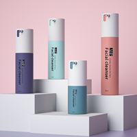 Flacons de crème pour le visage en plastique de luxe personnalisés mats de 15 ml, 30 ml, 50 ml, emballages pour soins de la peau, flacon pompe Airess
