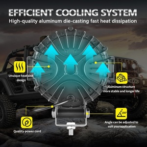 ไฟหน้า LED 7 นิ้ว 6000k ไฟตัดหมอก LED สปอตไลท์สำหรับไฟ LED ออฟโรด ไฟหน้าทรงกลม 7 นิ้ว ไฟทำงานสำหรับรถจี๊ป รถบรรทุก รถแรงเลอร์ - Product Image 6