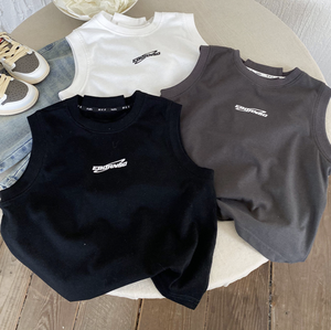 All'ingrosso 2025 <span class=keywords><strong>canotte</strong></span> per ragazzi 100% cotone senza maniche camicie per bambini - Product Image 1