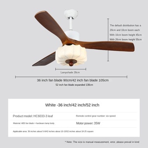 พัดลมเพดาน LED 52นิ้วสุดหรูหลอดไฟ5ใบพัดดีไซน์ย้อนยุคแบบดั้งเดิมสำหรับห้องนั่งเล่นโรงแรมรวมถึงบริการติดตั้ง - Product Image 6