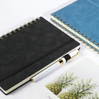 Organisateur de réunion personnalisé imprimé A5, carnet à spirales en cuir PU vintage personnalisable avec logo