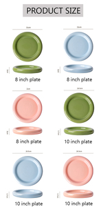 Platos <span class=keywords><strong>de</strong></span> Cerámica para Bodas, Color Rosa, Platos Redondos <span class=keywords><strong>de</strong></span> <span class=keywords><strong>Porcelana</strong></span> Verde para Servir la Cena, <span class=keywords><strong>Vajilla</strong></span> - Product Image 2