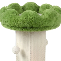 Griffoir pour chat de 40 cm de haut, colonne en corde avec nid en peluche et balles suspendues pour chats d'intérieur OEM/ODM Solide