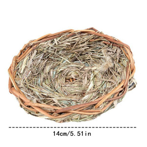 Nid d'oiseau tissé à la main en paille, décoration de jardin suspendue, ornement extérieur, 14x14x2.5cm, taille moyenne pour oiseaux - Product Image 4