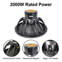 Haut-parleur de subwoofer néodyme HD18N125A 18 pouces, 1200 W RMS, 2400 W de crête, 8 ohms, bobine vocale de 5 pouces pour système de sonorisation PA de scène