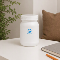 Bouteille ronde en HDPE de 200 cc pour vitamines avec bouchon anti-effraction de 53 mm pour l'emballage pharmaceutique et les compléments alimentaires