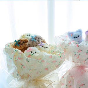 Bohe fait <span class=keywords><strong>à</strong></span> la main mignon torsion bâton chiot fleur Bouquet bricolage matériel <span class=keywords><strong>sac</strong></span> animaux poupées Floral anniversaire fête des enseignants cadeau nouveauté - Product Image 5