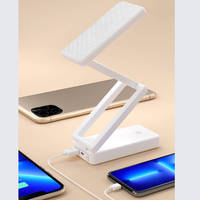 Lampe de bureau portable multifonctionnelle, trois températures de lumière, batterie externe, lumière LED à intensité variable, lampe de table rechargeable