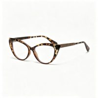 Lunettes anti-lumière bleue rétro œil de chat SM22032 - Monture légère en PC avec verres en résine transparente pour hommes et femmes (7 couleurs)
