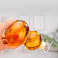 Bouteille en verre vide en forme de gourde 250ml 375ml 500ml pour spiritueux, jus de fruits, bouteille en verre personnalisée avec LOGO pour boissons gazeuses