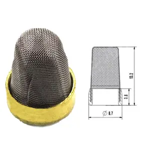 Brass Edge Stainless Steel Mesh Filter Basket For Auto Repair Kit Fuel Injector Filter