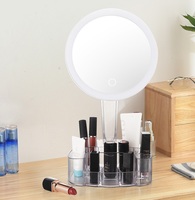 Vente chaude Usine Direct Prix Promotion LED Lumineux Amovible Vanité Miroir Cosmétique Avec Organisateur Boîte De Rangement