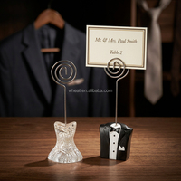 Porte-numéro de table en résine motif blé, design mariés, pour mariage et événements spéciaux