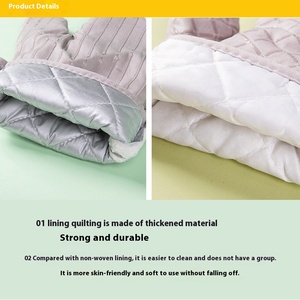 Mitaines de four en silicone résistantes aux hautes températures Gants à <span class=keywords><strong>micro</strong></span>-ondes en coton pur épaissi Anti-brûlure Caractéristiques antidérapantes Mitaines de four - Product Image 3