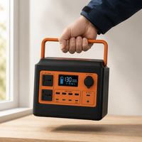 Stasiun Daya 1000W MPPT Solar LiFePO4 Battery Inverter Gelombang Sinus Murni, Output AC USB C PD Lampu LED untuk Van Life Darurat