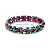 Ensemble chaîne et bracelet de vélo en acier inoxydable à motif de tatouage tribal de style rétro pour hommes bracelet chaîne en argent