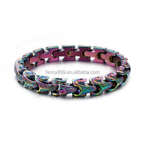 ETRO style tribal tattoo-Conjunto de <span class=keywords><strong>pulsera</strong></span> y cadena de acero inoxidable para hombre, brazalete de plata - Product Image 4