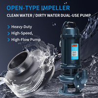 Pompe centrifuge submersible de traitement des eaux usées à haute pression du fabricant, avec broyeur de déchets, 1,1 kW, 1,5 CV, garantie 2 ans