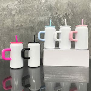 Custom Logo White 16Oz Stainless Steel Can Tumbler With Handle Uv Dtf <b>Wraps</b> for <b>Vinyl</b> - Product Image 1