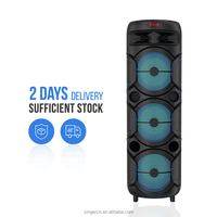 Altavoz Inalámbrico para Exteriores DR-8839 de Alta Calidad con Tres Altavoces de 8 Pulgadas, Luces RGB para Fiestas, Altavoz Bluetooth HIFI