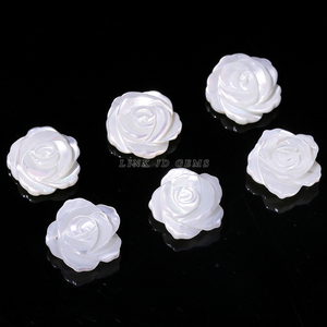 LINK JD GEMS JDLBKS91 Ciondolo Charm in <span class=keywords><strong>Madreperla</strong></span> Naturale Bianca a Forma di Rosa Intagliata per Creazione di Gioielli Fai-da-Te, Collane e <span class=keywords><strong>Orecchini</strong></span> - Product Image 4