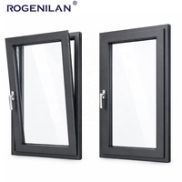 Fenêtre à battant en aluminium sur mesure Rogenilan, double vitrage trempé, pour extérieur, avec fonction oscillo-battante