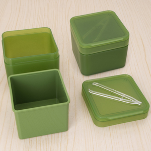 SUNSHING Square Toner Pad Jar with Tweezer Plastic Cosmetic Skin Care Containers Cream Bottle <b>Makeup</b> Remover Cotton <b>Storage</b> <b>Box</b> - Product Image 5