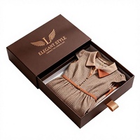 Boîte à tiroir en papier avec logo en relief personnalisé, boîte coulissante en carton de luxe, boîte d'emballage pour bijoux, sous-vêtements, chaussettes, foulards en soie, boîte cadeau