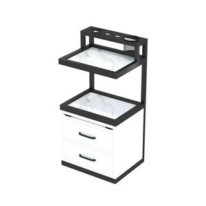 Modern Gold Wall Mounted Salon Furniture Hair Salon Stations Equipment With <b>Tool</b> Storage Cabinet for Barber Shop - Product Image 5